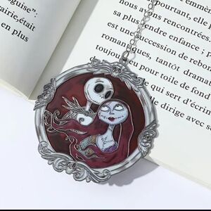 NBC Jack & Sally Metal Bookmark Red Silvertone Book Lover Whimsical Accessory